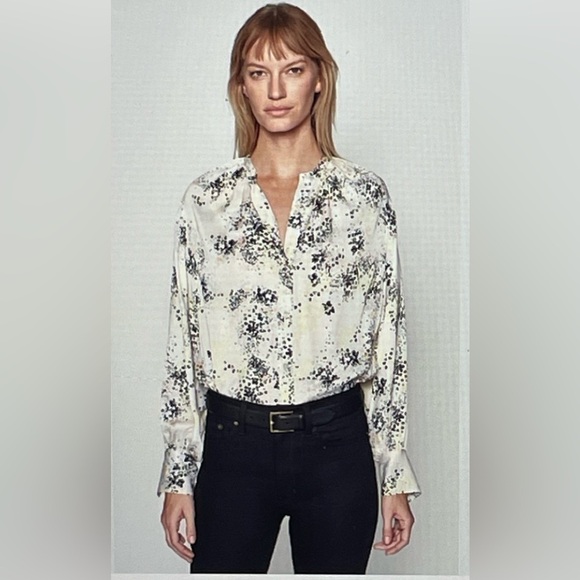 Equipment blouse silk long sleeve sz medium Causette pink in ecru - Picture 1 of 8